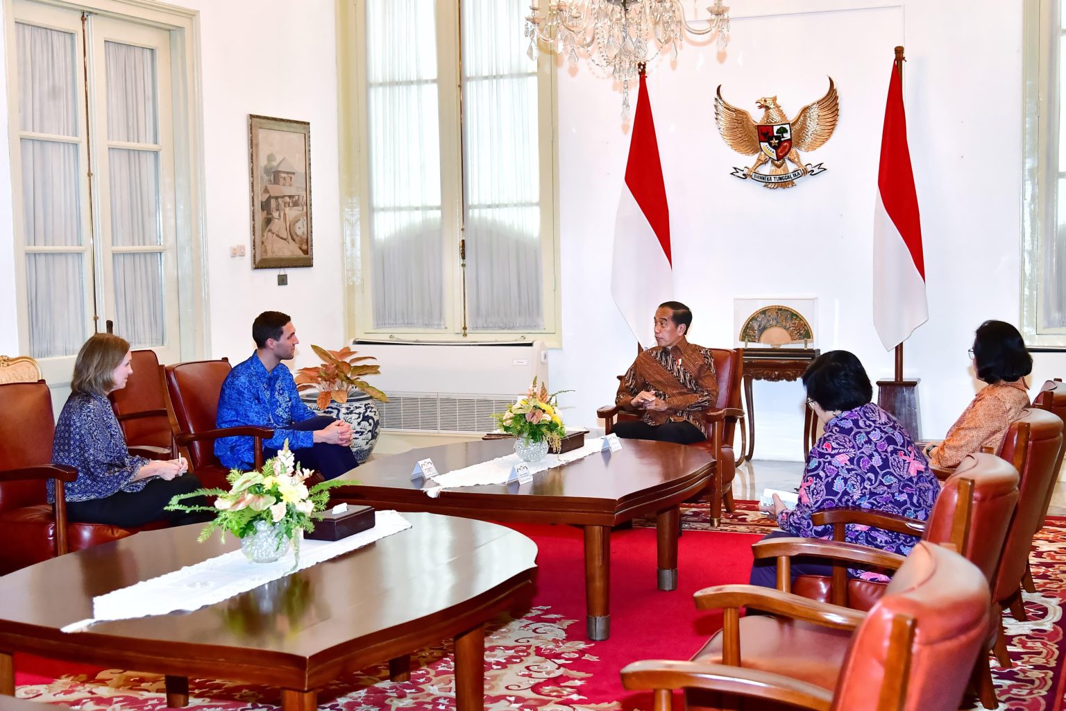 Presiden Jokowi Terima Delegasi Menteri Iklim dan Lingkungan Hidup Norwegia di Istana Merdeka